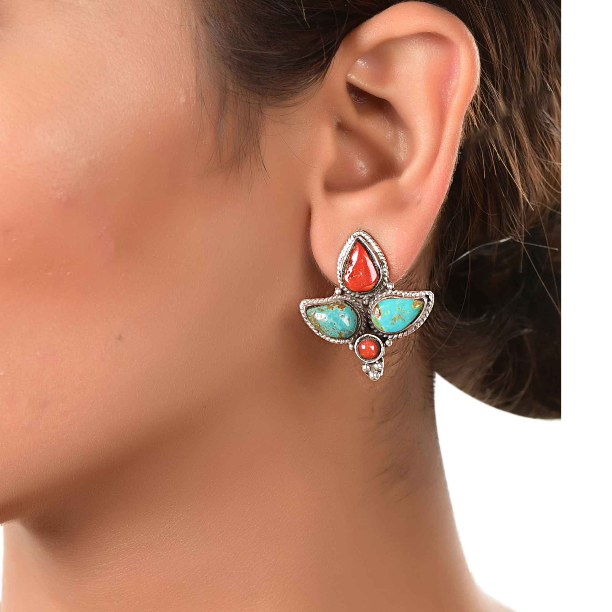 Blooming Flower multi color stud :SKU5974